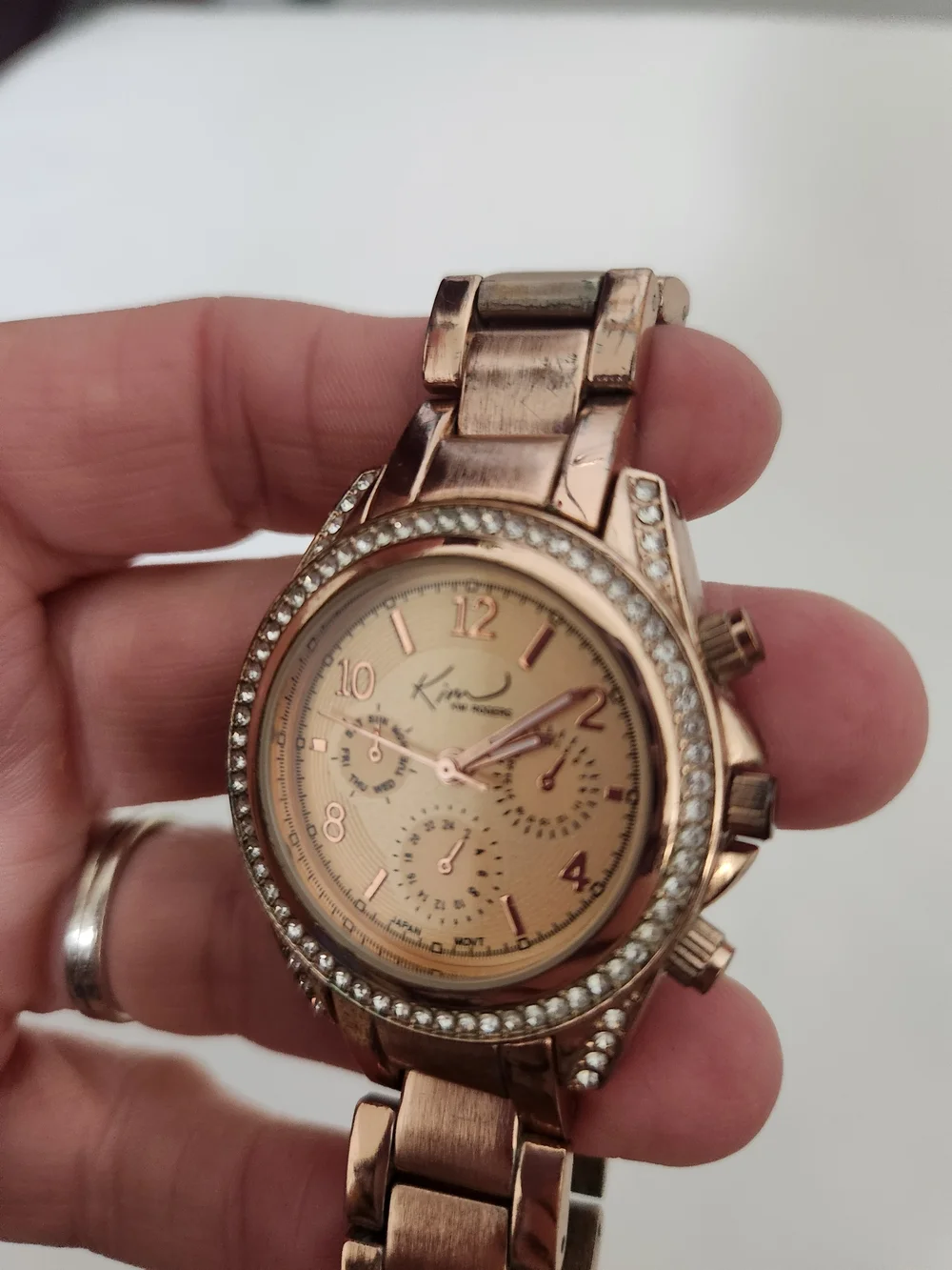 Kim Rogers Rose Gold Crystal Accent Women’s Watch